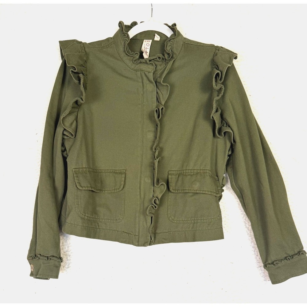 Dolan Jacket Womens S Green Military Army Ruffle Steampunk Gorpcore Utility